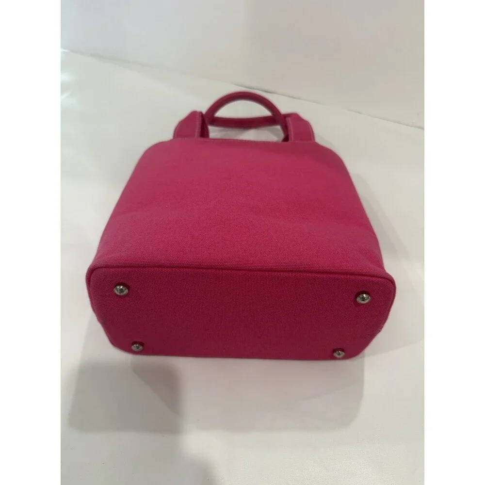 VTG Kate Spade Pink Canvas Hard Shell Boat Tote Bag 90s Y2K Bag